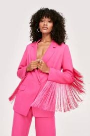 Fringe Detail Tailored Longline Blazer at Nasty Gal